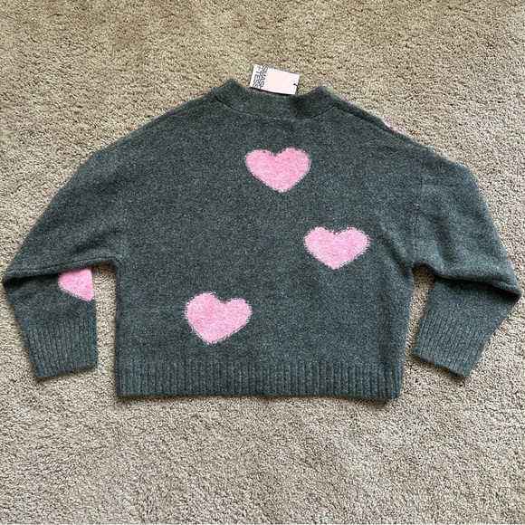 Smash + Tess Eloise Heart Heather Charcoal Combo Cardigan NWT XS/S - Picture 3 of 9